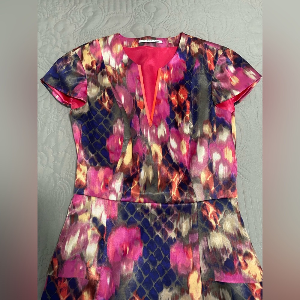 T Tahari watercolor dress